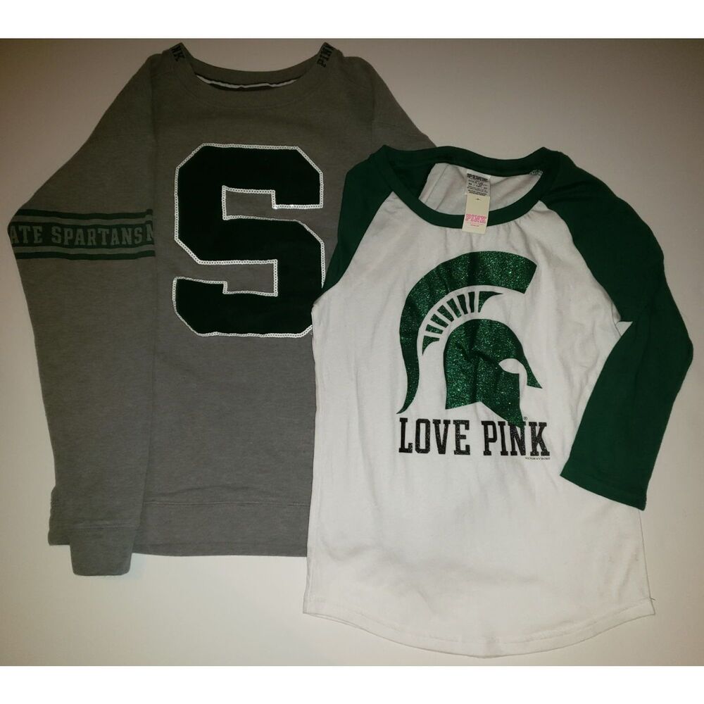 PINK Spartans Sweater and Campus Tee
